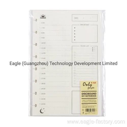 Daily Planner Refill for Discbound Notebook